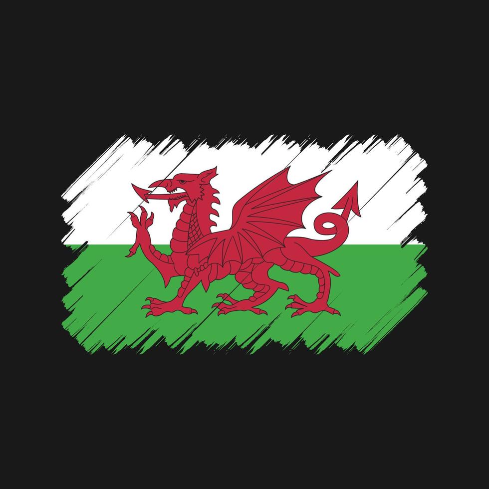 Wales Flag Brush. National Flag vector