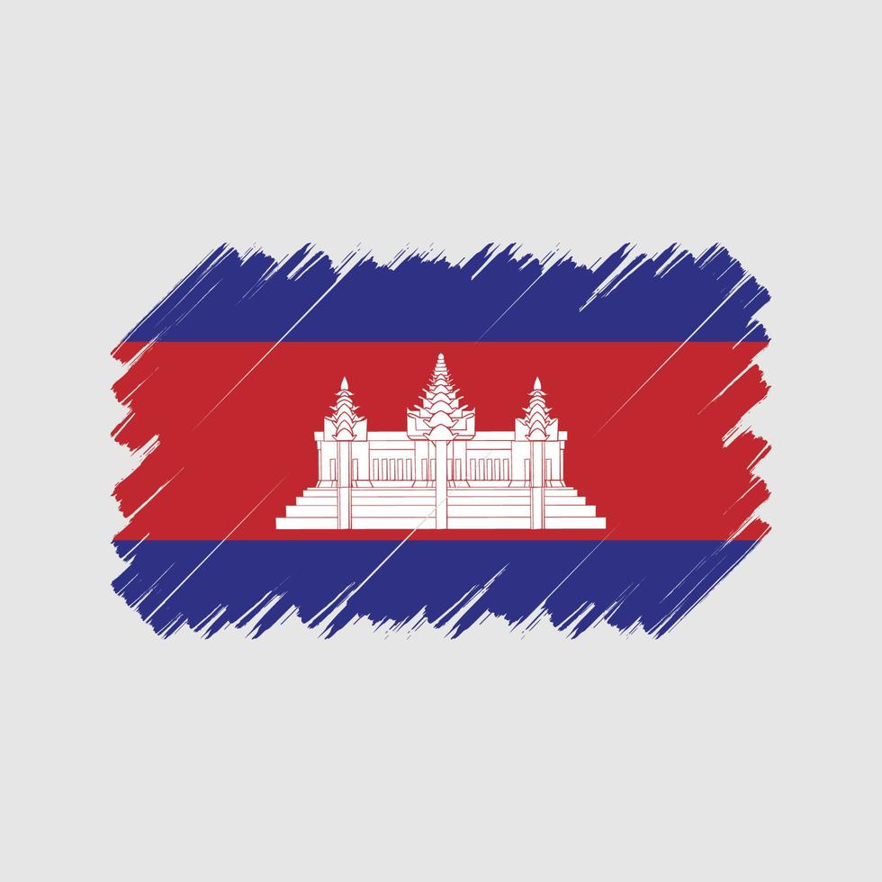 cepillo de bandera de camboya. bandera nacional vector