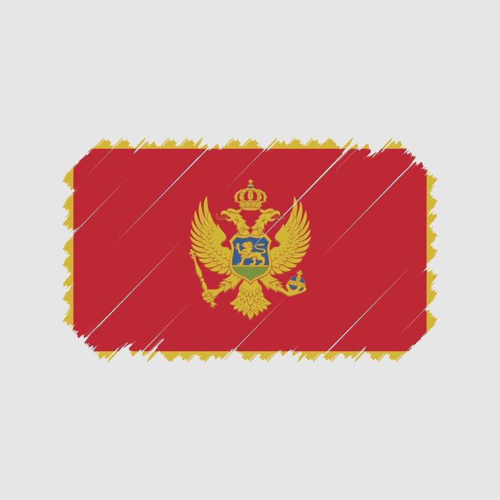 vector de pincel de bandera de montenegro. bandera nacional