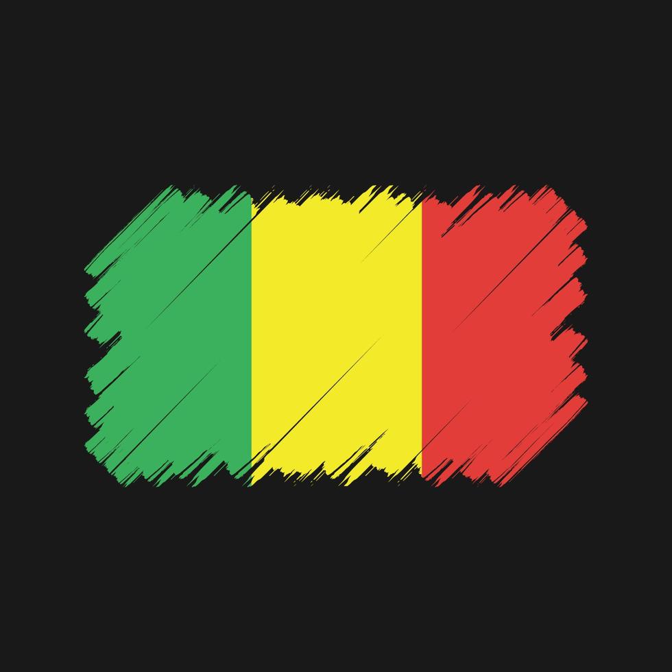 Mali Flag Brush. National Flag vector