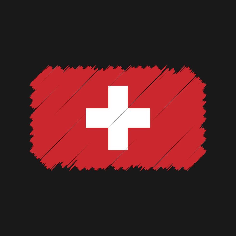 vector de pincel de bandera suiza. bandera nacional