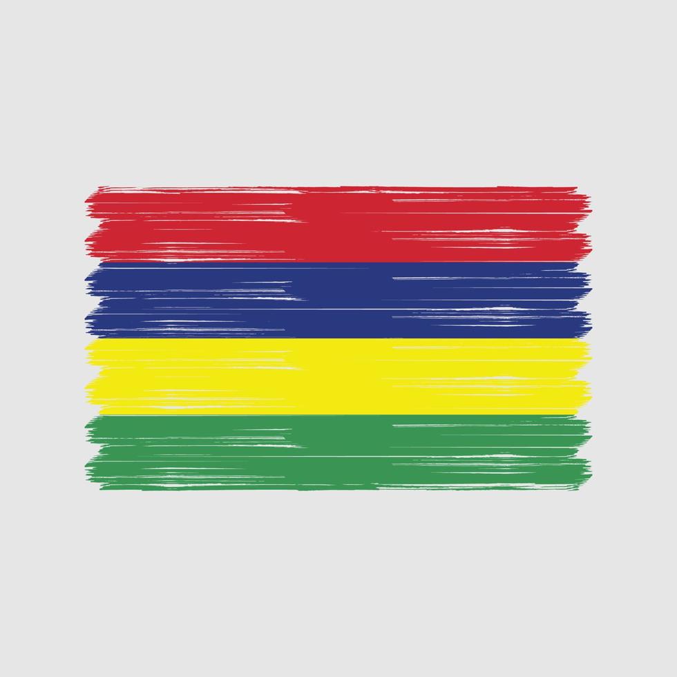 pincel de bandera de mauricio. bandera nacional vector