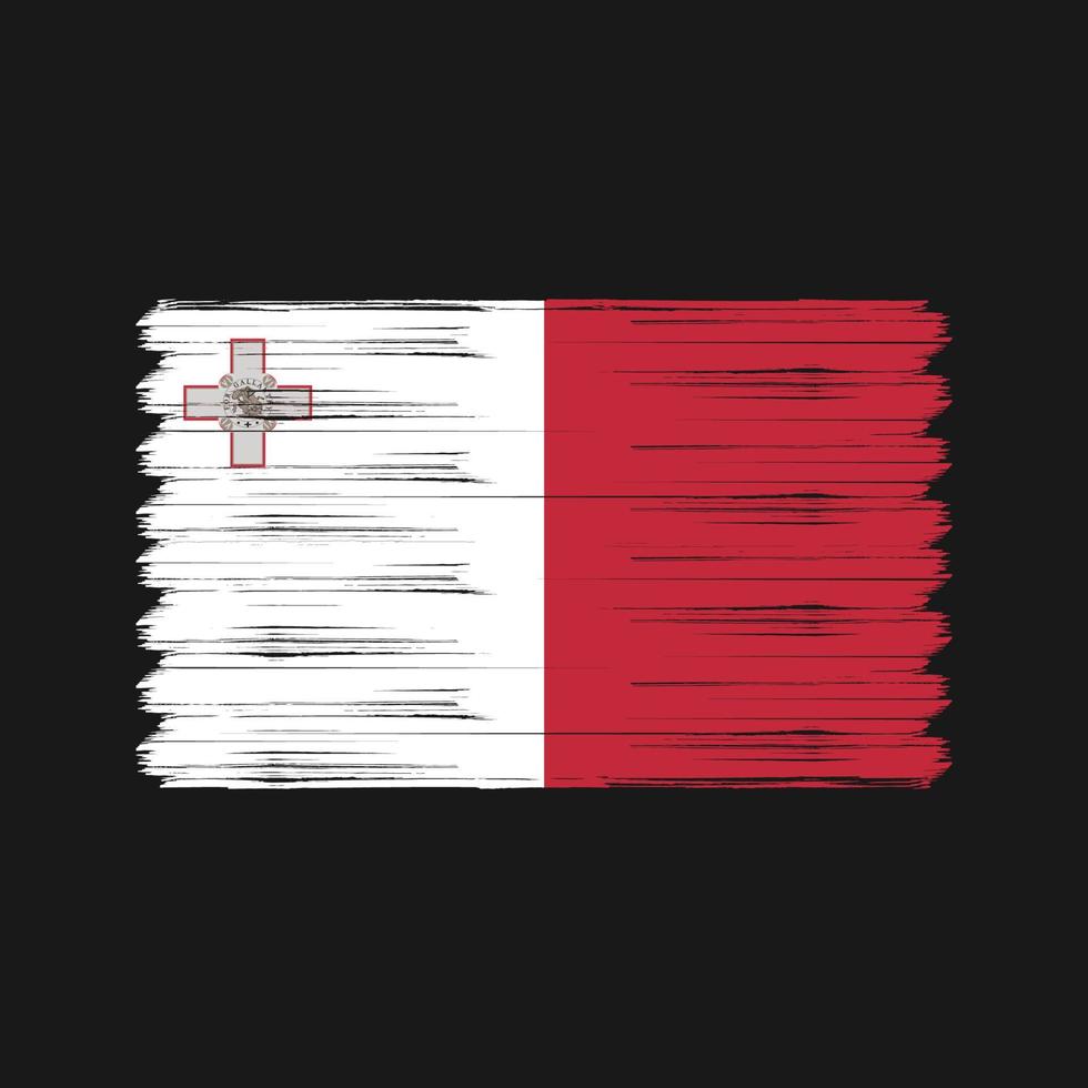 cepillo de bandera de malta. bandera nacional vector