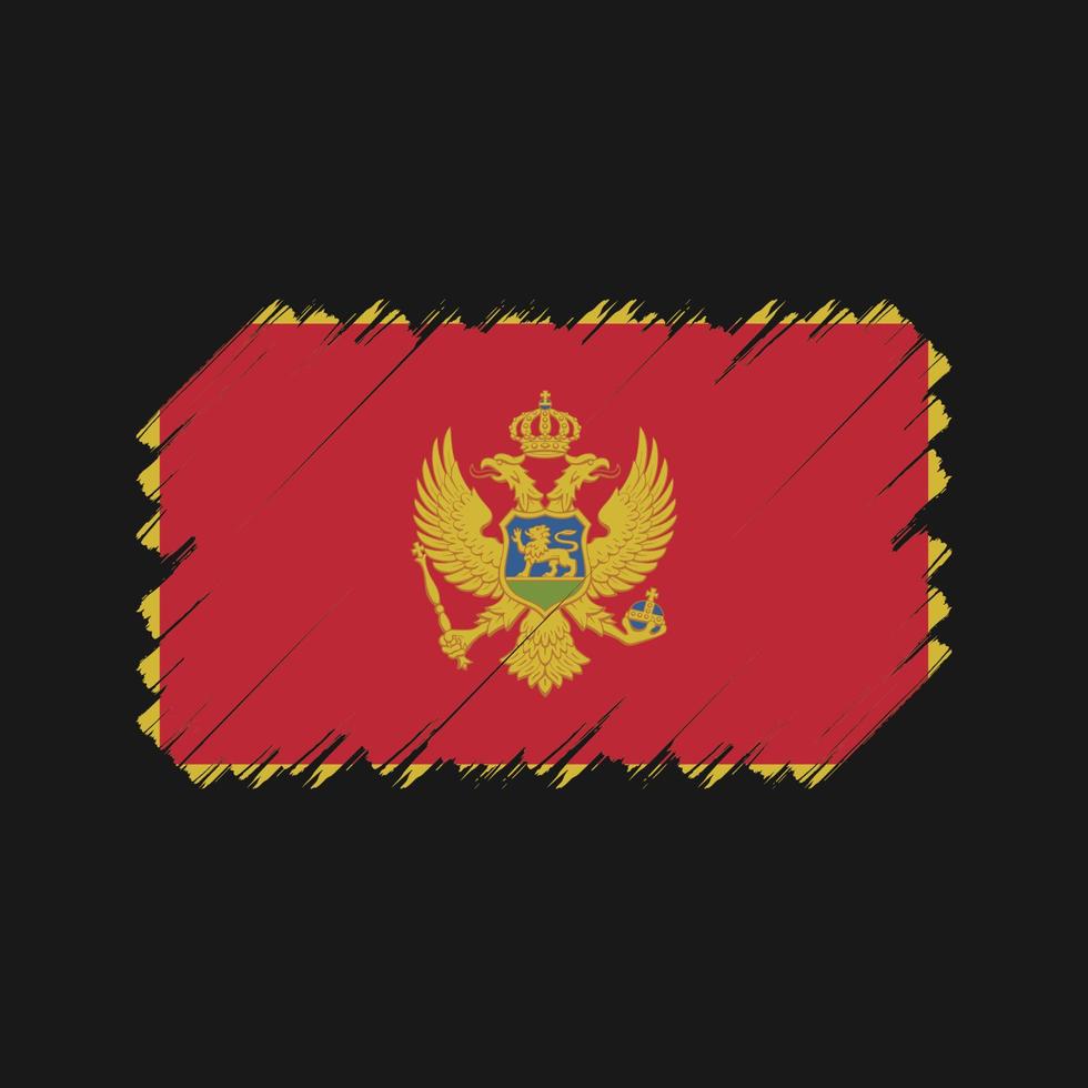 Montenegro Flag Brush. National Flag vector