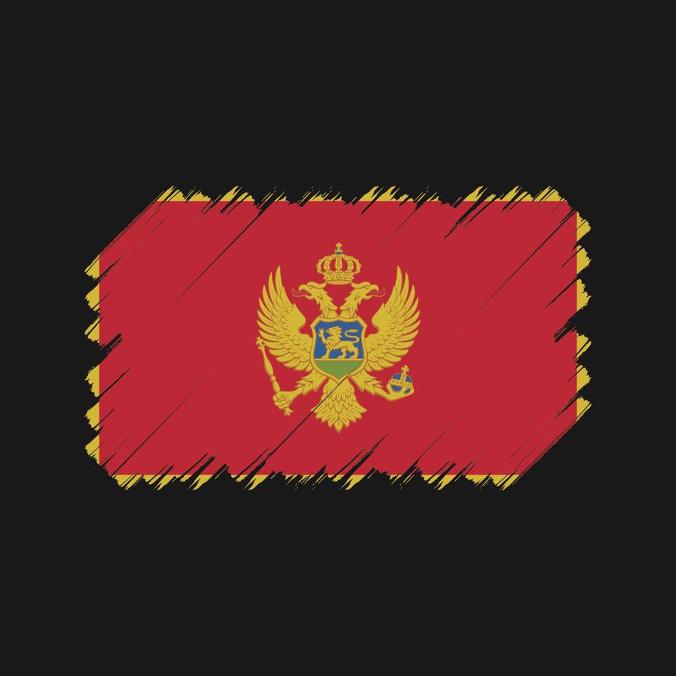 cepillo de bandera de montenegro. bandera nacional vector