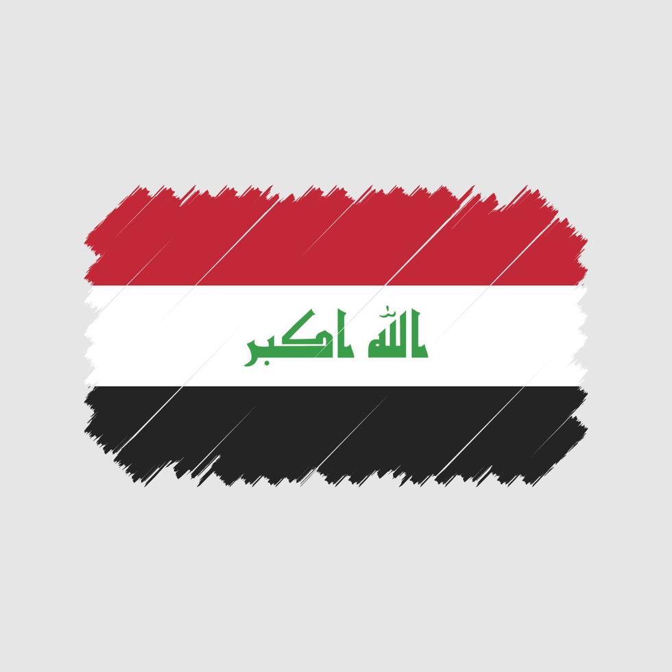 vector de pincel de bandera de irak. bandera nacional