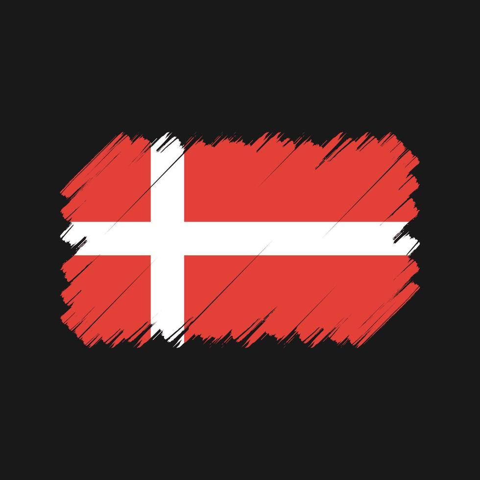 Denmark Flag Brush. National Flag vector