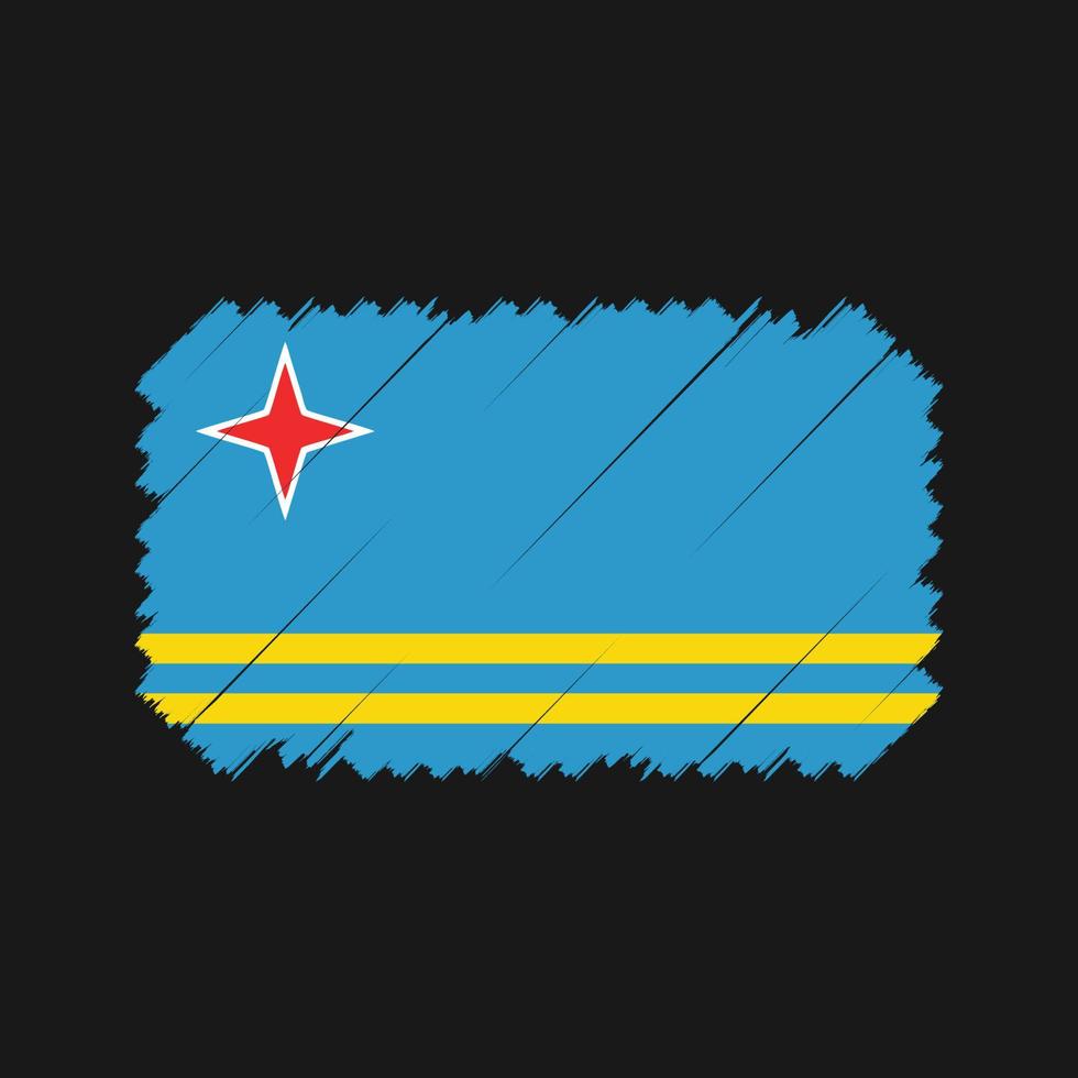 vector de pincel de bandera de aruba. bandera nacional