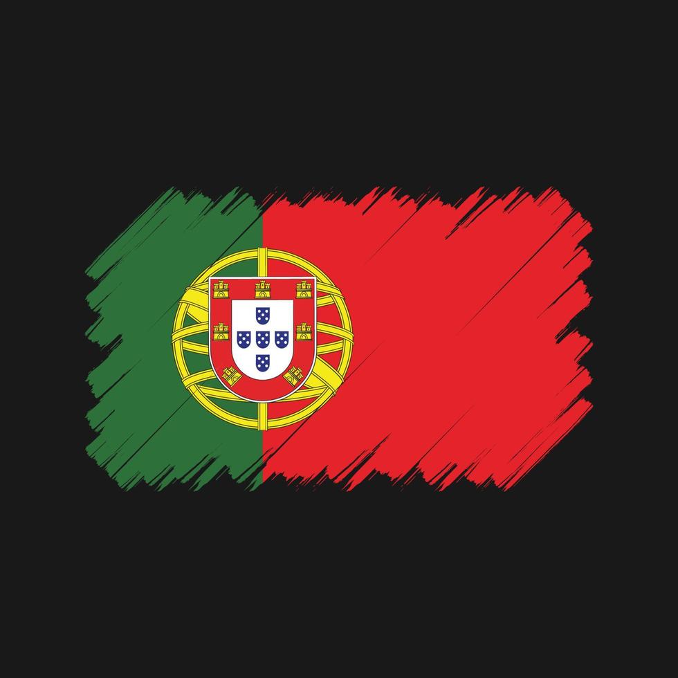 Portugal Flag Brush. National Flag vector