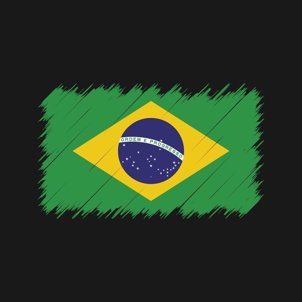 Brazil Flag Brush Strokes. National Flag vector