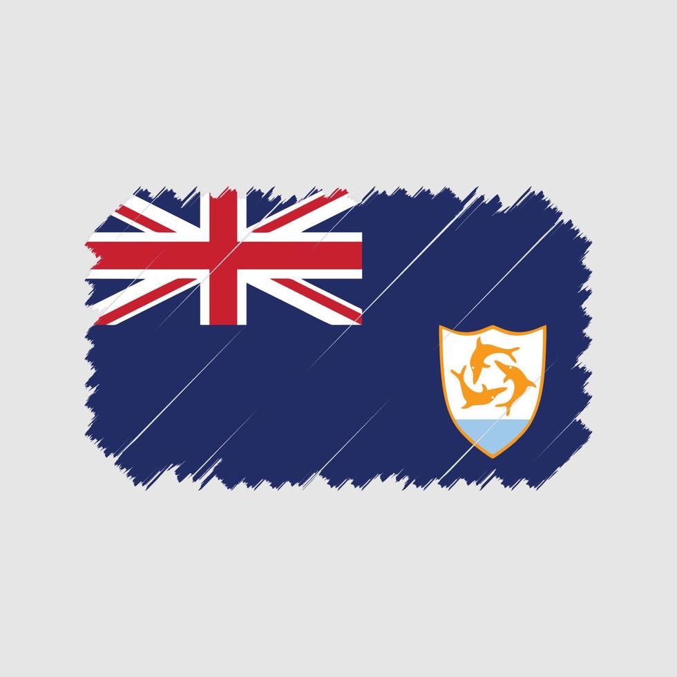 Anguilla Flag Brush Vector. National Flag vector