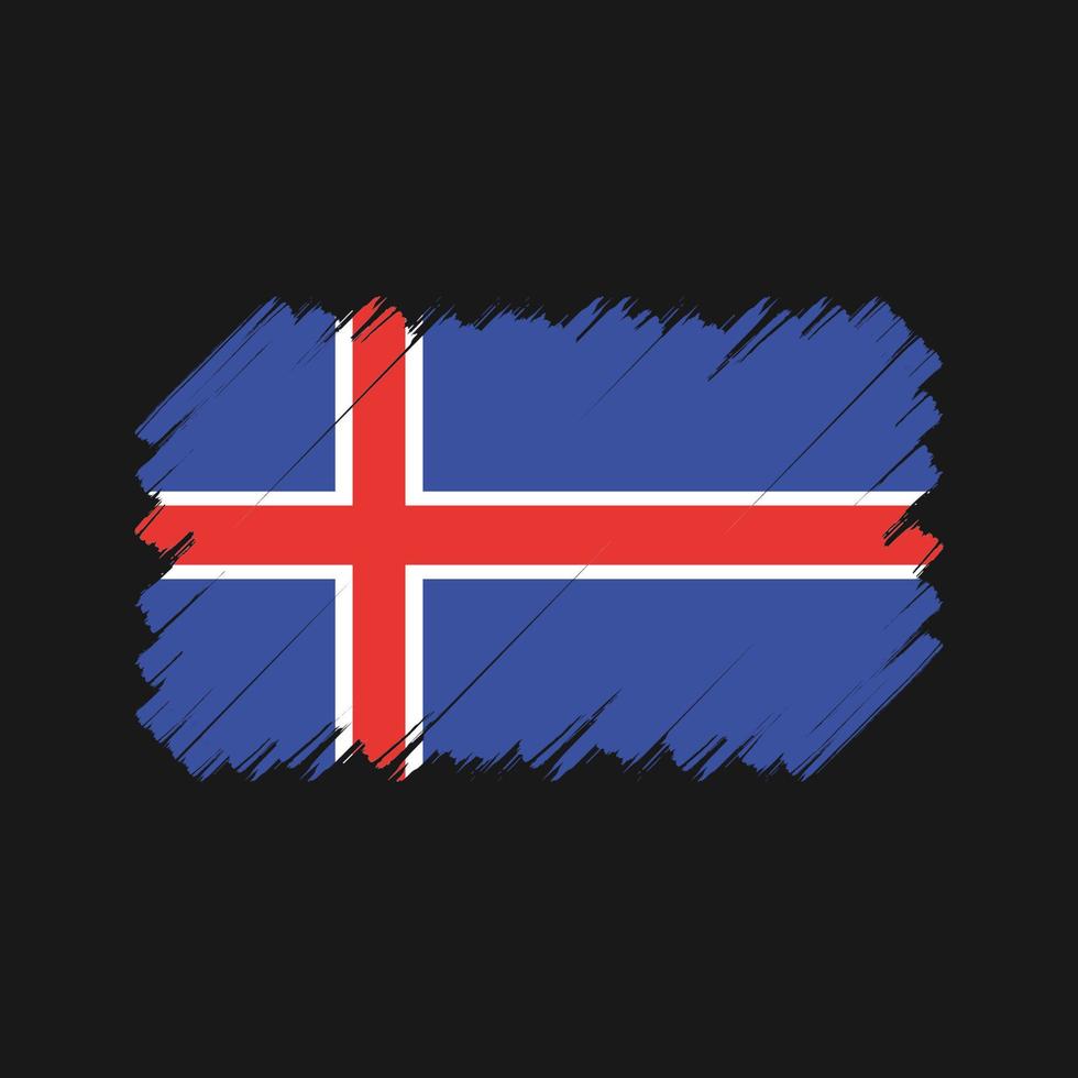 cepillo de bandera de islandia. bandera nacional vector