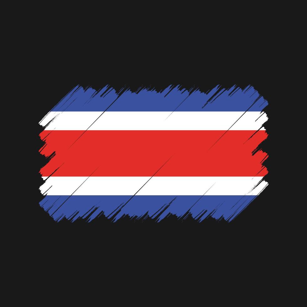 pincel de bandera de costa rica. bandera nacional vector