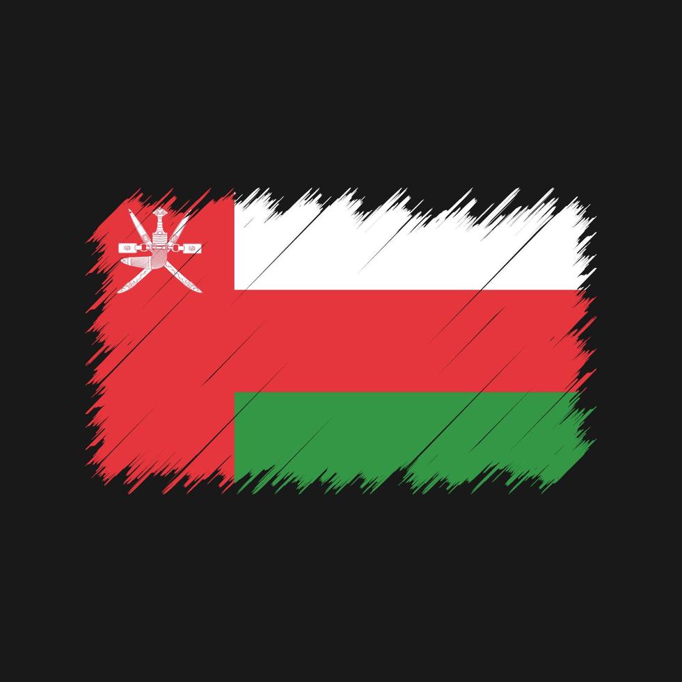 Oman Flag Brush Strokes. National Flag vector