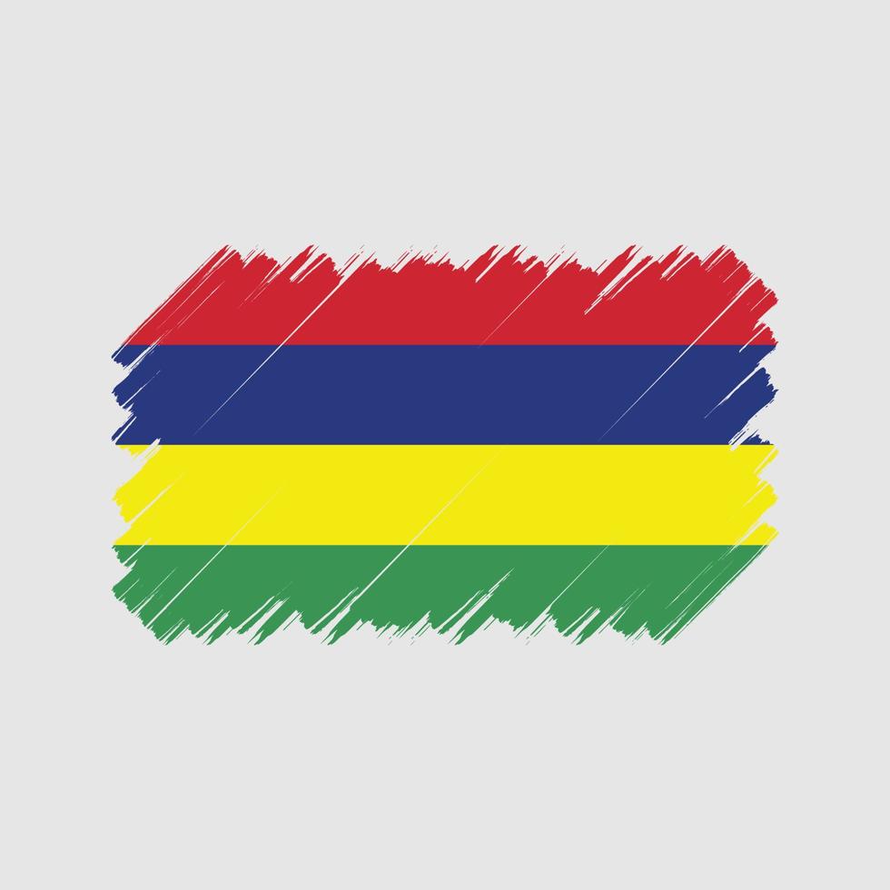 pincel de bandera de mauricio. bandera nacional vector