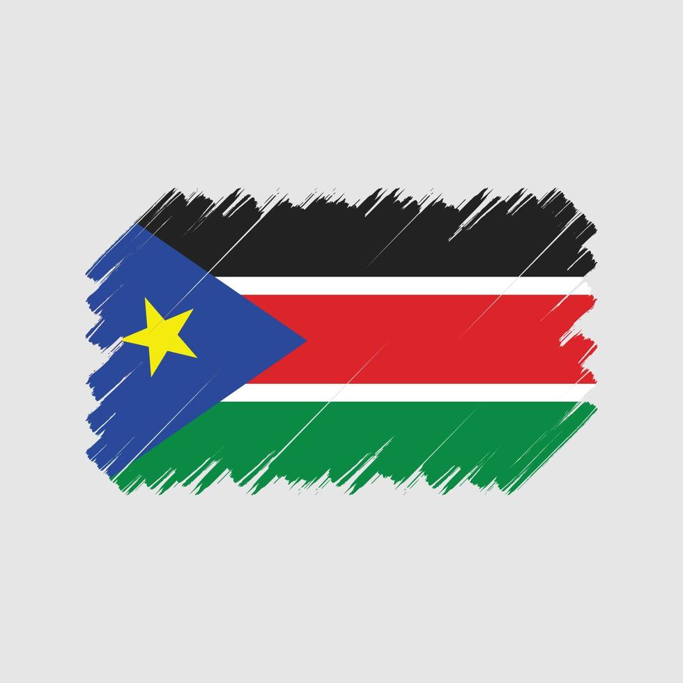 South Sudan Flag Brush. National Flag vector