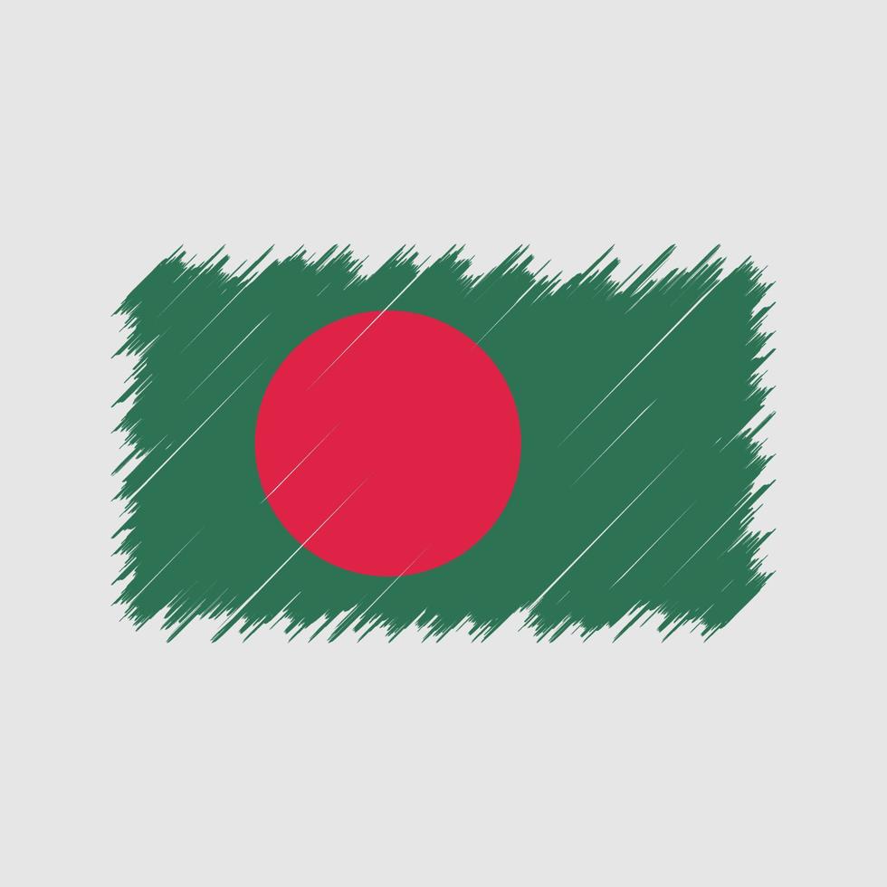 trazos de pincel de bandera de bangladesh. bandera nacional vector