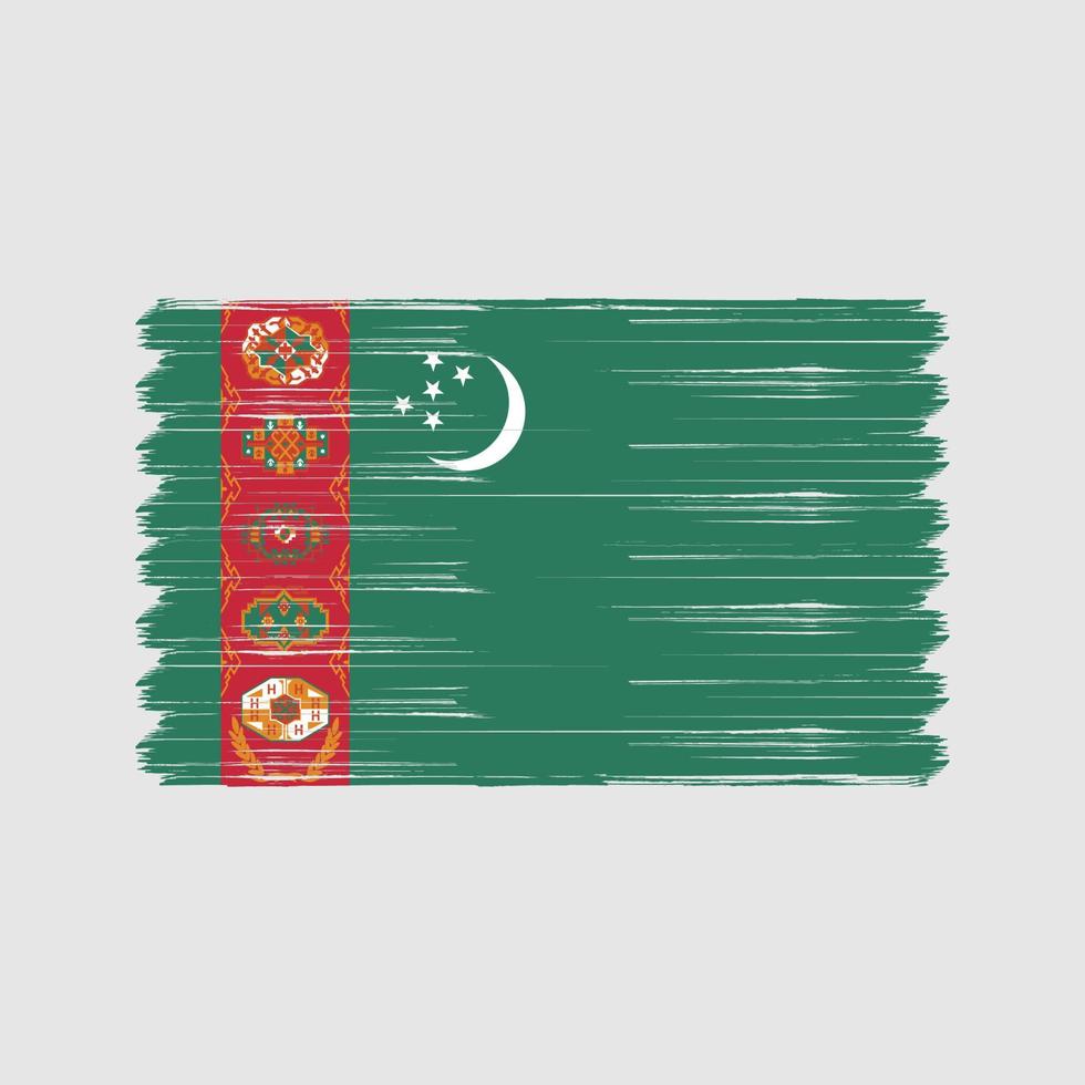 pincel de bandera de turkmenistán. bandera nacional vector