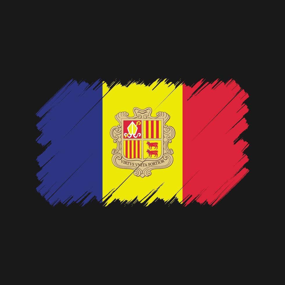 cepillo de la bandera de andorra. bandera nacional vector