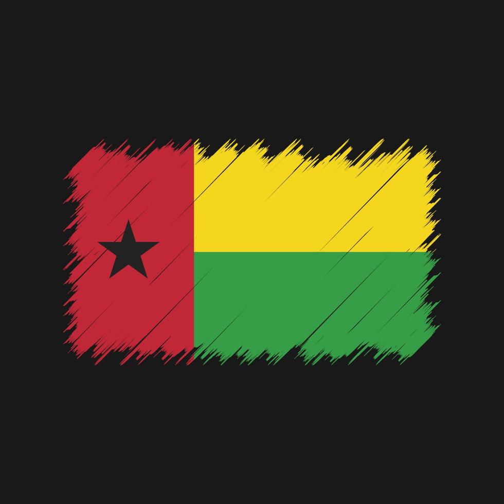 trazos de pincel de bandera de guinea bissau. bandera nacional vector