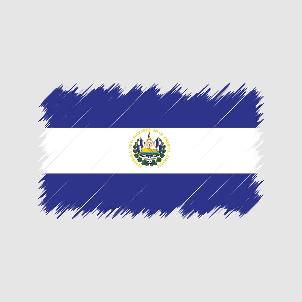 El Salvador Flag Brush Strokes. National Flag 10774861 Vector Art at