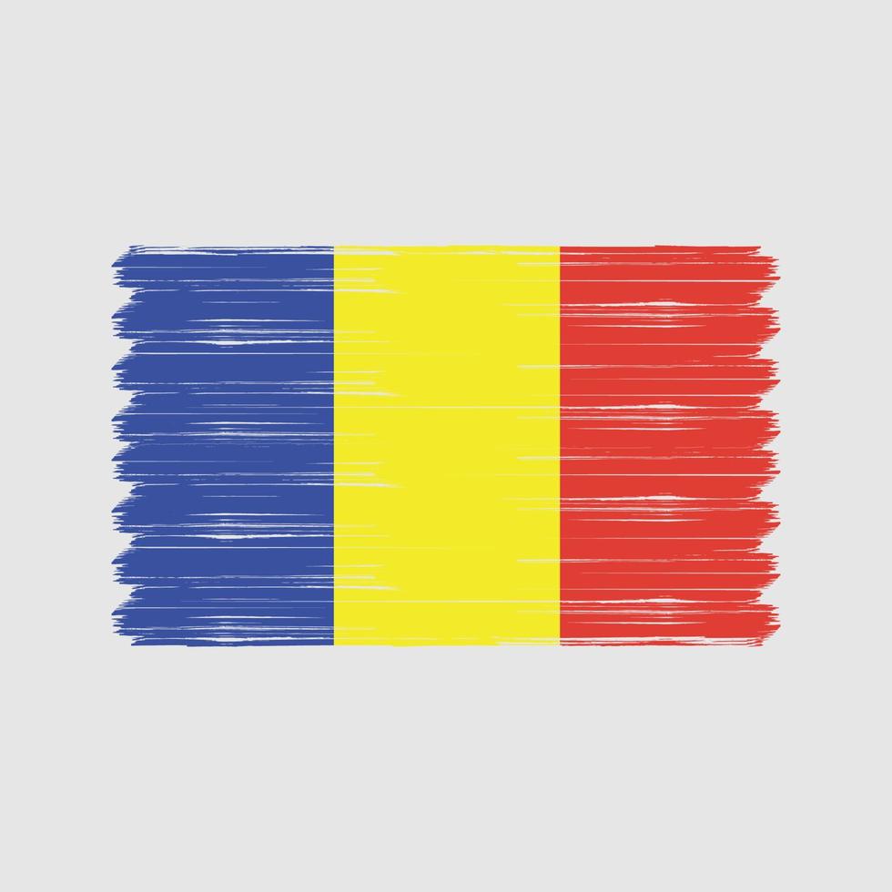 cepillo de bandera de rumania. bandera nacional vector