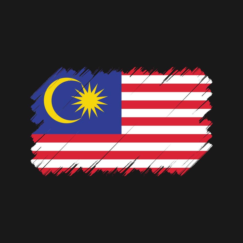 Malaysia Flag Brush. National Flag vector