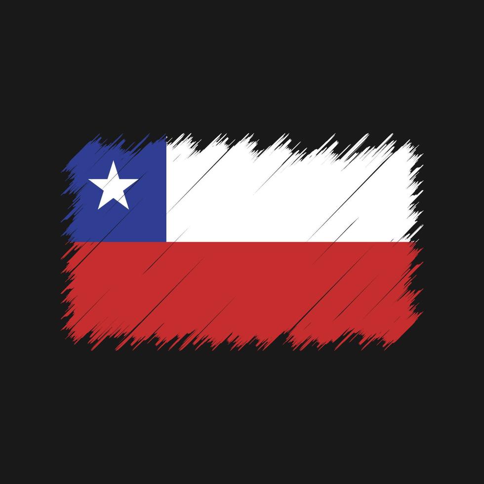 trazos de pincel de bandera chilena. bandera nacional vector