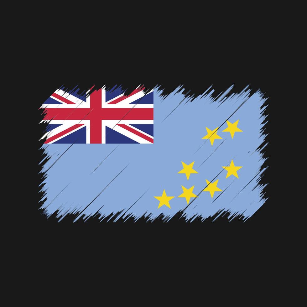 trazos de pincel de la bandera de tuvalu. bandera nacional vector