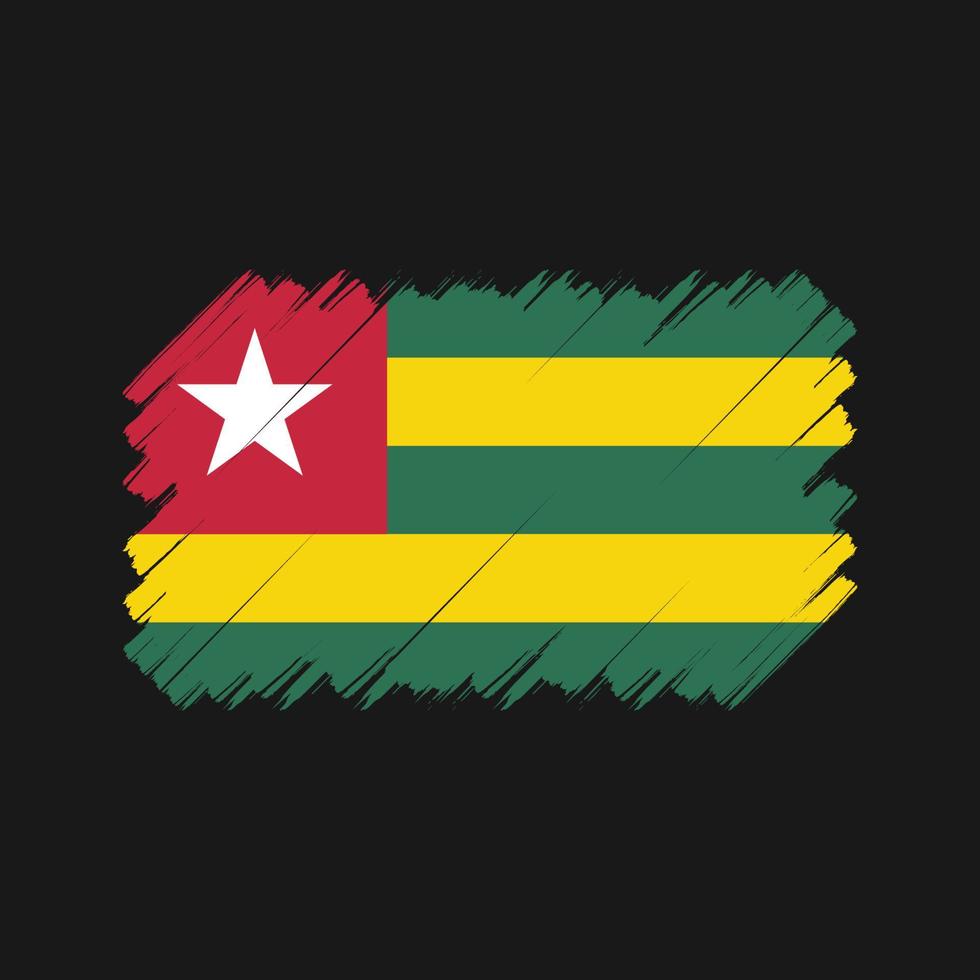 Togo Flag Brush. National Flag vector