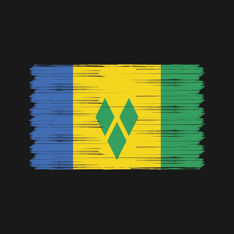 pincel de bandera de san vicente y las granadinas. bandera nacional vector