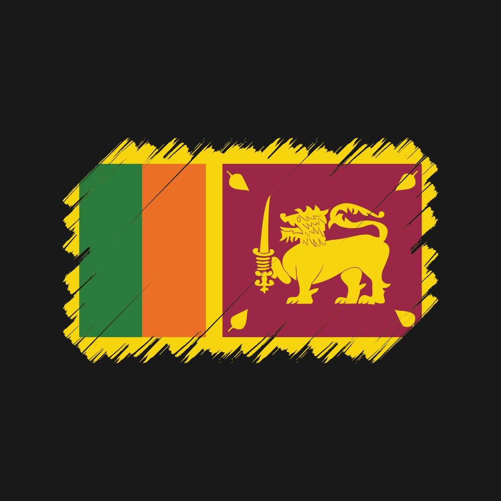 cepillo de bandera de sri lanka. bandera nacional vector