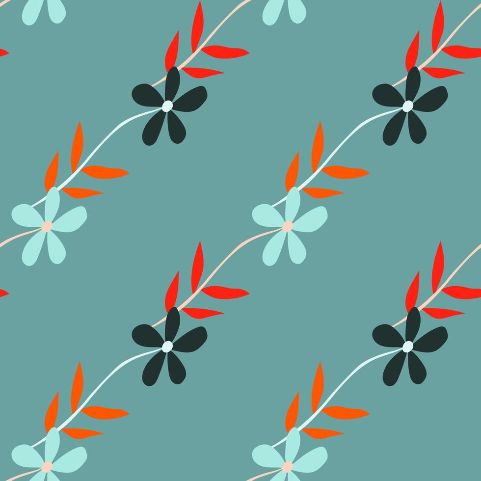 Doodle ditsy flores de patrones sin fisuras. lindo estampado de manzanilla. ornamento floral bonito telón de fondo botánico vector