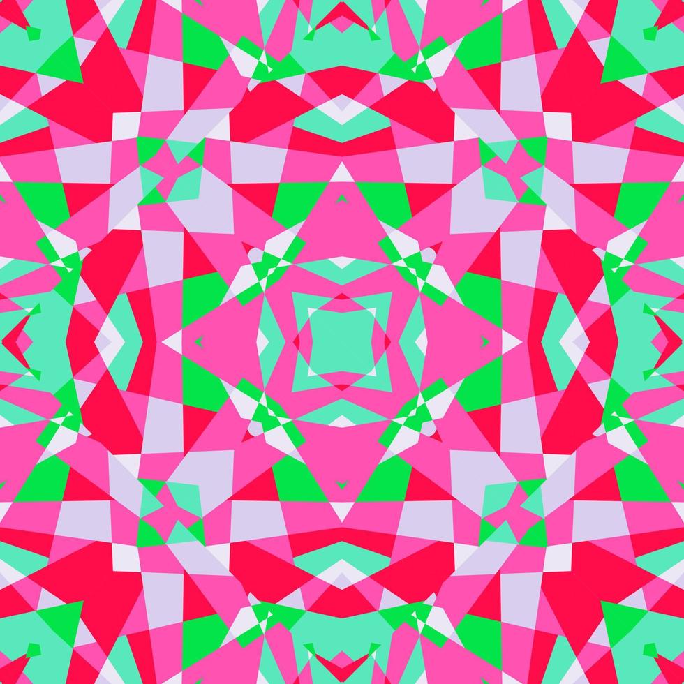 Kaleidoscope seamless pattern. Decorative abstract mosaic ornament. vector
