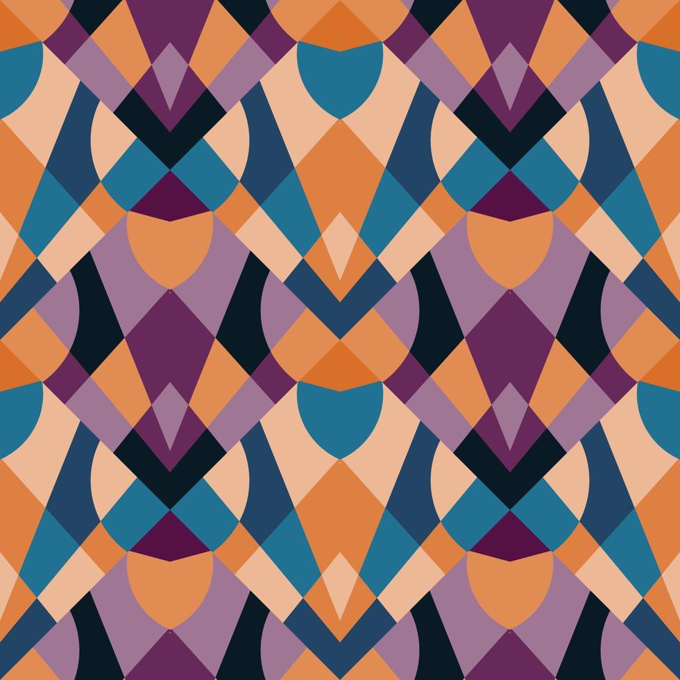 Vintage kaleidoscope seamless pattern. Decorative mosaic ornament. vector
