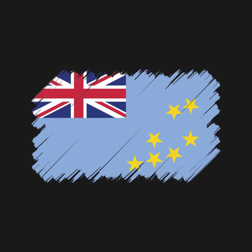 cepillo de la bandera de tuvalu. bandera nacional vector