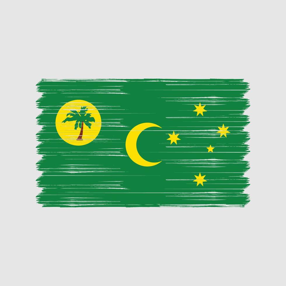 Cocos Islands Flag Brush. National Flag vector