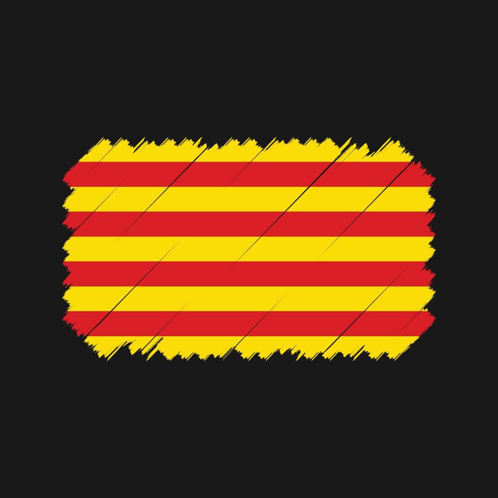vector de pincel de bandera de cataluña. bandera nacional