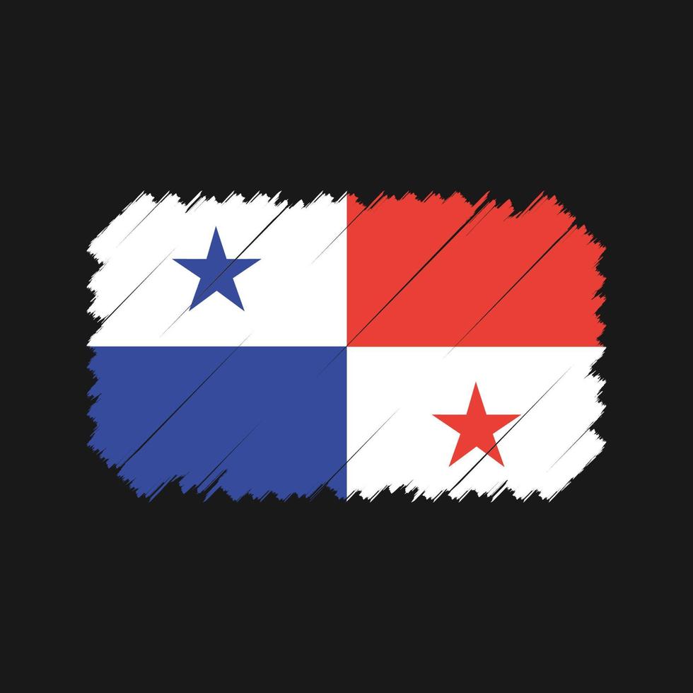 Panama Flag Brush Vector. National Flag vector