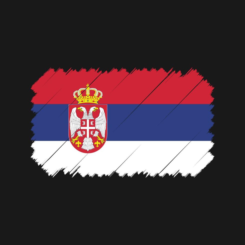 vector de pincel de bandera serbia. bandera nacional