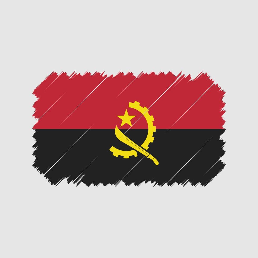 vector de pincel de bandera de angola. bandera nacional