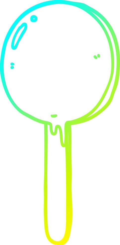 cold gradient line drawing cartoon lollipop vector