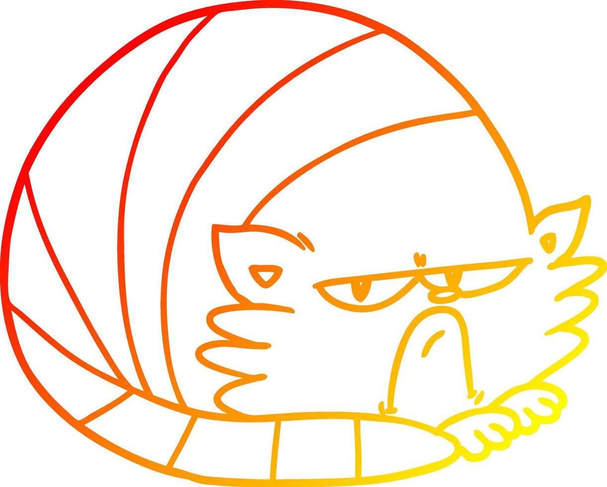 warm gradient line drawing cartoon grumpy cat vector