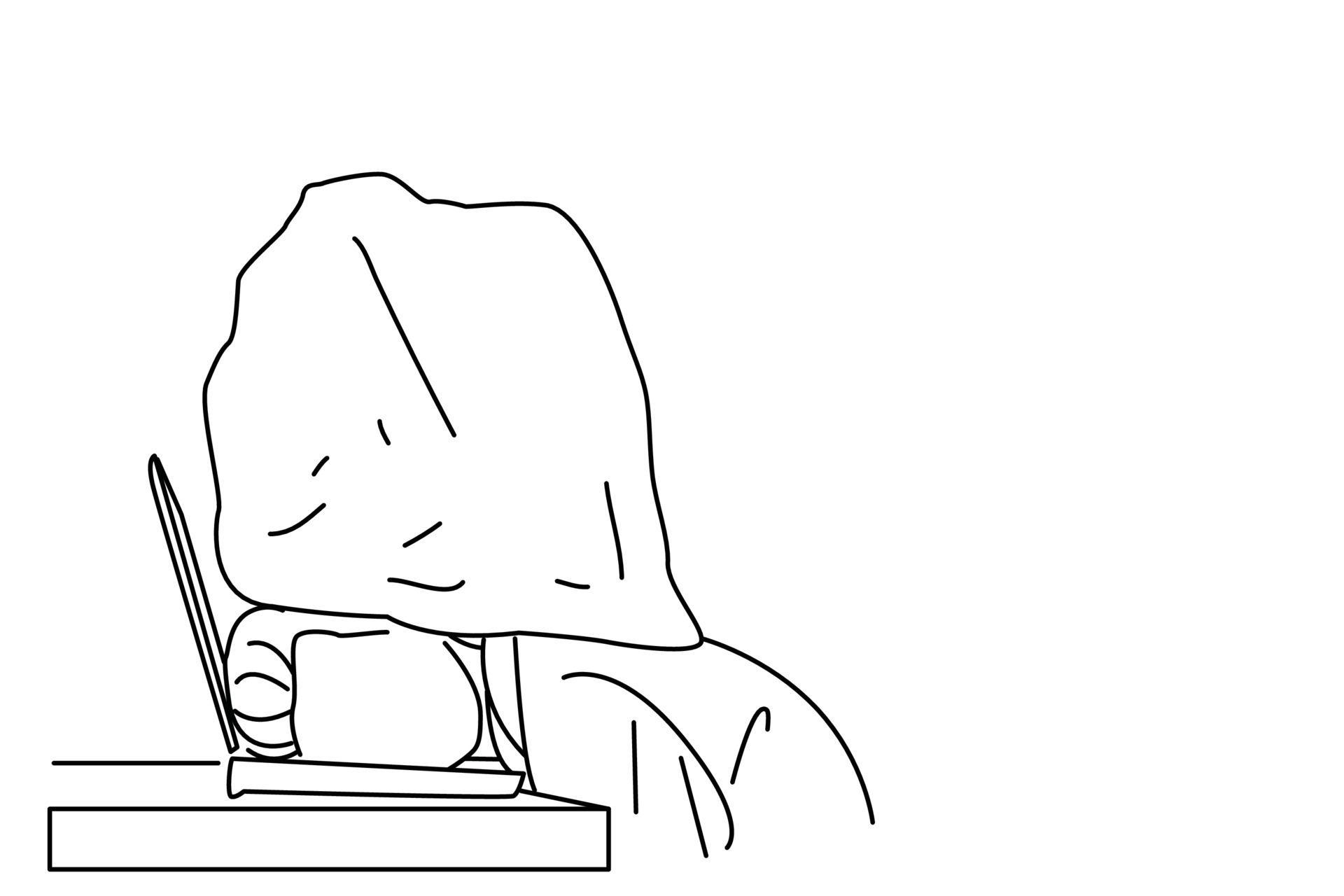 Cartoon of Young businessman with his head squeezed between a laptop keyboard and a rock. Outline drawing style art 10775763 Vector Art at Vecteezy Cartoon of Young businessman with his head squeezed between a laptop keyboard and a rock. Outline drawing style art 10775763 Vector Art at Vecteezy