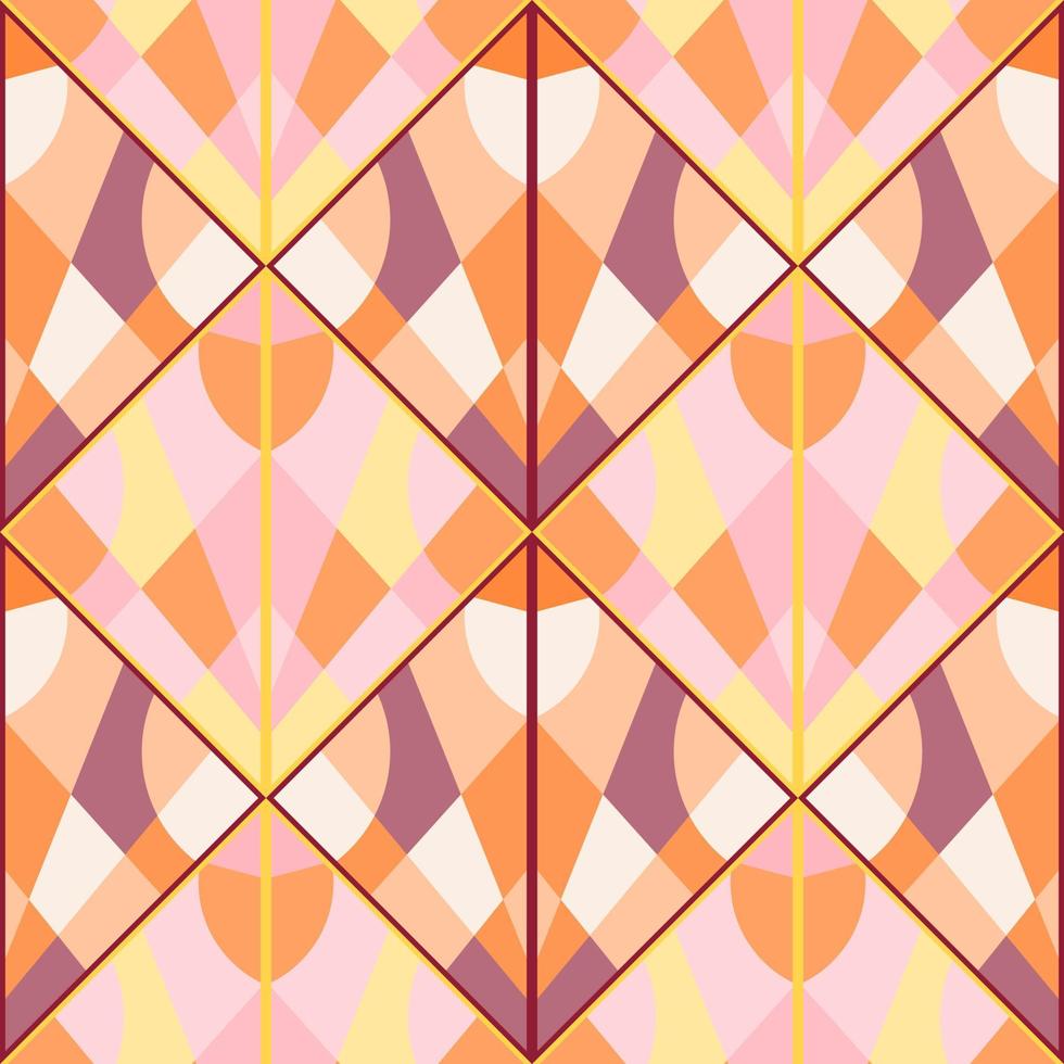 Vintage mosaic seamless pattern. Decorative triangle shapes endless wallpaper. Creative abstract ornament. vector