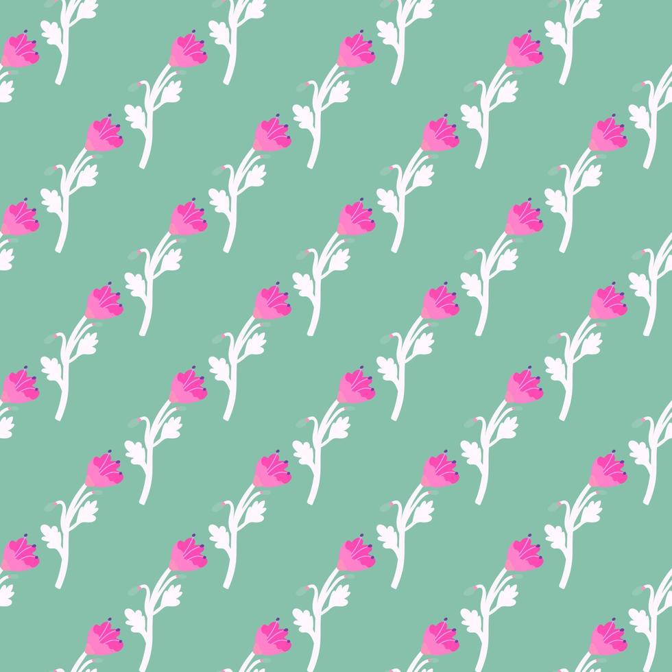 Vintage botanical flower seamless pattern. Naive art. Strange floral wallpaper. vector