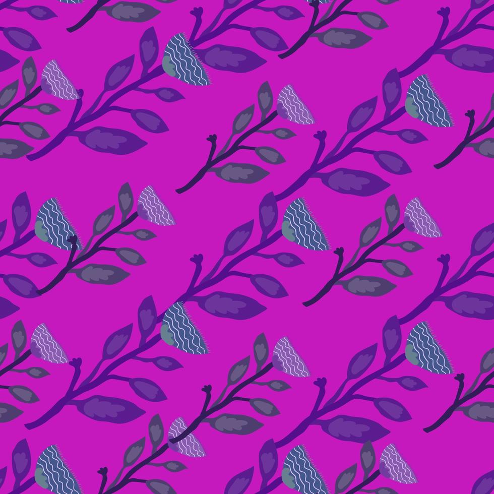Contemporary flower seamless pattern. Elegant botanical floral wallpaper. Abstract plants endless ornament. vector