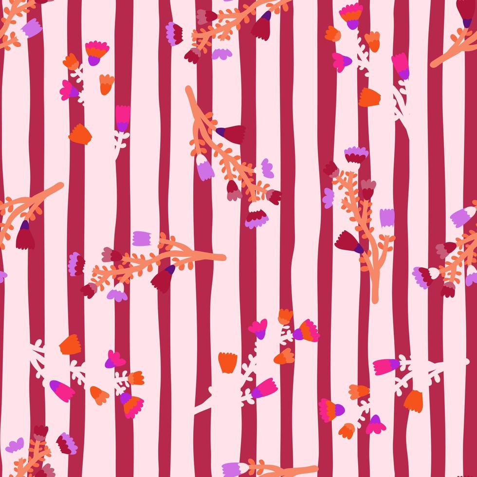 Hand drawn flower seamless pattern. Naive art. Cute floral wallpaper. Abstract plants endless backdrop. vector