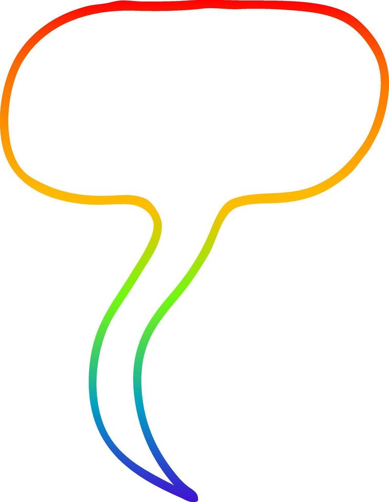 rainbow gradient line drawing cartoon speech bubble vector