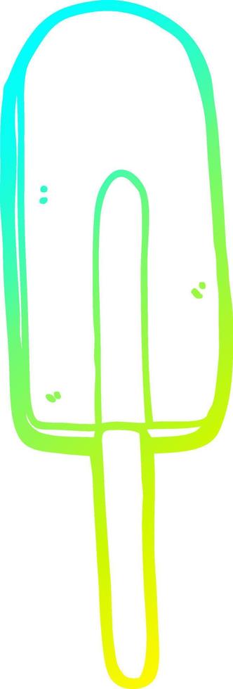 cold gradient line drawing cartoon ice lolly vector